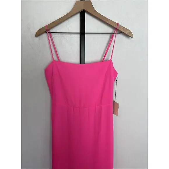 NEW Superdown Addison Maxi Dress Women's Small Pink Square Neck Spaghetti Straps